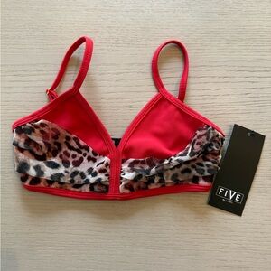 Five Dancewear - Ariel Bra - Red/Cheetah - CXL - NWT